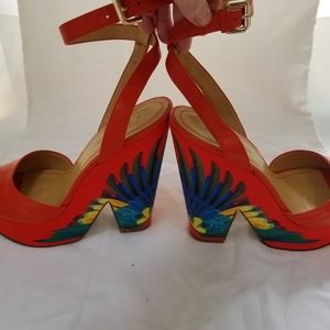 Nine West 🧡 Brazil macaw platform sandals